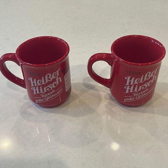 Heifer Hirsch hot deer organic mulled wine 2 cups in sale , great bar accessory. - Picture 1 of 5